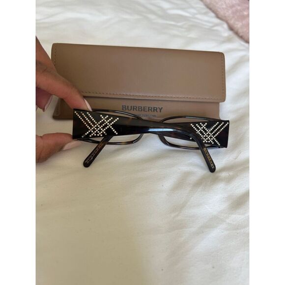 Burberry Skinny Rectangular Brown Tortoise BY2812976 Eyeglasses with Case - Picture 1 of 5